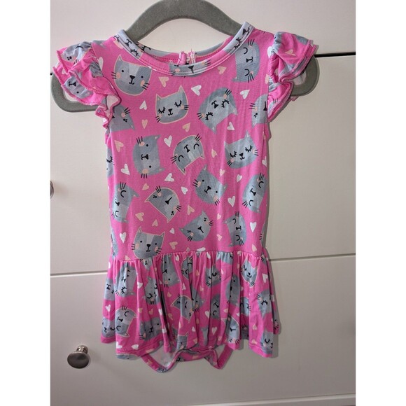 Little Bum Bums / Bums and Roses Kitty Cat Twirl Dress with bodysuit 12-18 - Picture 2 of 4